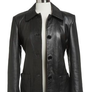 Frye Black Leather Jacket - Vintage